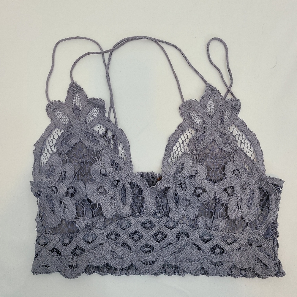 Free People One Adella Bralette, Slate, size Small